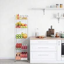 5-Tier Water Bottle Storage Rack, Metal Floor Stand Organizer For Beverage & Drink Bottles, Space-Saving Shelves For Kitchen, Pantry, Living Room - Bạc - Xem 1