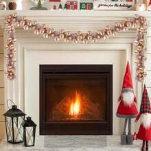 Christmas Ball Garland Rose Gold 186 Cm Polystyrene - Gold - View 2
