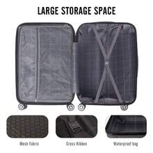 Travel Suitcases, Medium 68cm Suitcase, Travel Trolley, Rigid And Lightweight ABS Travel Suitcase With Telescopic Handle, 4 Double Wheels, 68 X 45 X 26 Cm, Durable, Travel Luggage - Dark Grey - View 2
