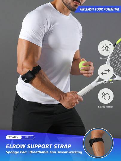 VBOSI 1-delat justerbart tennisarmbågsband – kompressionsstödband för golf och sport för män och kvinnor