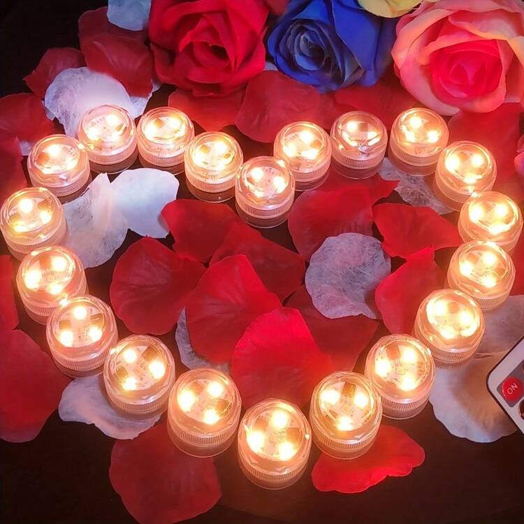 10pack 30H+  Submersible LED Light With Remote Control,  LED Light, Waterproof Tea Light, Underwater Light, Battery Powered RGB Flameless Candle, Suitable For Vase, Fish Tank, Swimming Pool, Bathtub, Party, Wedding, Halloween Decoration, Party Decorations, Event Lighting, Mood Lighting, Festive Illumination, Batteryoperated Light, Remotecontrolled Light, Submersible Lamp, Bathtub Lighting, Holiday Shoppers, Aquarium Enthusiasts - 10個配件+2個遙控器 - 查看 2