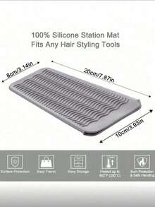 1个悬挂式硅胶耐热垫，直发器收纳袋组合化妆品收纳袋迷你包直发器旅行包，适用于扁夹、卷发棒、电卷发棒、沙龙工具箱旅行小型化妆包配件化妆刷收纳袋化妆容器化妆包旅行必备 - 彩色 - 查看 3