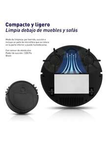 Aspiradora Automática 2 en 1 (Batería de 3 Horas, Filtro de Tela, Ideal para el Hogar). Bluelander - Negro - Ver 3