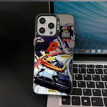 Funda de teléfono para anime JDM Drift Racing, compatible con modelos de 16, 15, 14, 13, 12, 11 Pro, X, XR, XS, 8 y Plus, con una funda trasera mate anti-caída.17  17promax - Negro - Ver 3
