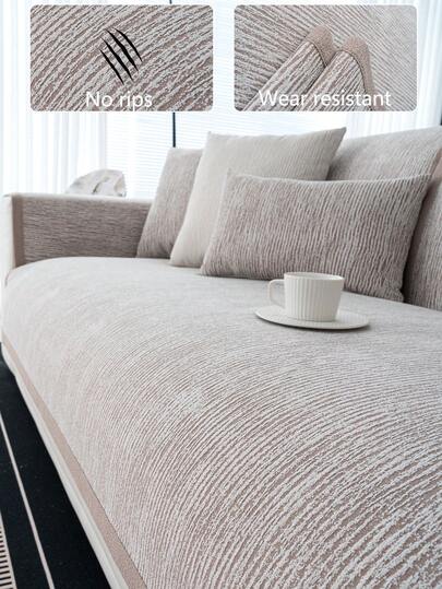 1件装四季通用沙发垫套，现代简约防滑沙发座垫，防尘可水洗，柔软不易褪色，宠物友好型保护套，可调节尺寸，适用于转角沙发、卧室、办公室、客厅