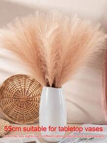 100/80/60/50/30/20/10pcs/1pc Faux Pampas Grass, Artificial Fluffy Pampas Grass, Pompous Grass Flower Arrangement For Boho-Inspired Atmosphere Home Wedding Decoration Outdoor Wedding - Champagne - View 11