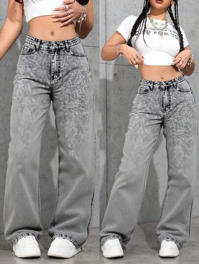 Pantalones Vaqueros Anchos para Mujer - Estilo Retro, Moda Urbana y Versátil