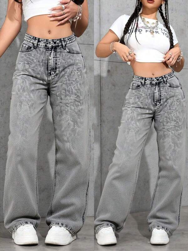 Pantalones Vaqueros Anchos para Mujer - Estilo Retro, Moda Urbana y Versátil