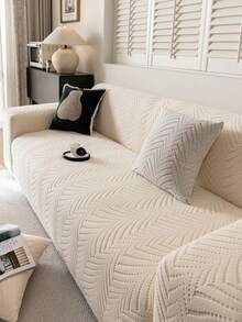 1pc All-Season Stretchy Sofa Cover, Anti-Slip Full Coverage Sofa Seat Cushion Slipcover, Machine Washable Dust-Proof Sofa Blanket, Pet-Friendly For Bedroom, Office, Living Room, Single/2/3/4 Seater - Beige - View 4