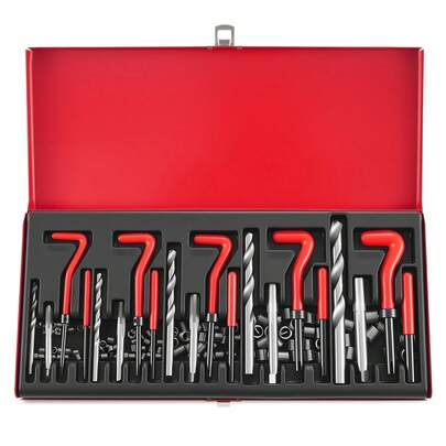 Huini 131pc Thread Repair Kit HSS Drill Helicoil Metric Set - M5 M6 M8 M10 M12