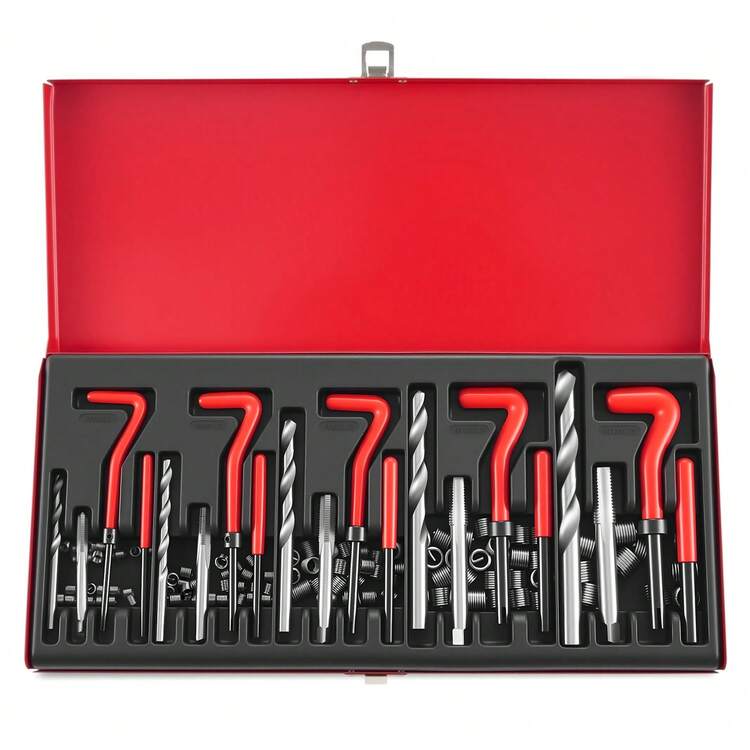 Huini 131pc Thread Repair Kit HSS Drill Helicoil Metric Set - M5 M6 M8 M10 M12 - M5 M6 M8 M10 M12 - View 1