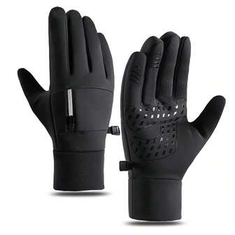 1Pair Outdoor Winter Gloves Man Women Sports Bike Snow Bicycle Gloves Touchscreen Windstop Silicone Non-Slip Cycling Motorcycle Black Bike Gloves, Running Outdoor Skiing Hiking Fishing Winter Warm Full Fingers Sports Gloves