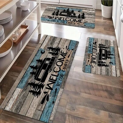 Camping Welcome Mat, Welcome To Our Campervan Non-Slip Entrance Mat, Rubber-Backed Indoor And Outdoor Mat, Suitable For Home And Room Decoration, Entrance Mat, Living Room, Bedroom, Dining Room1/2/3CP