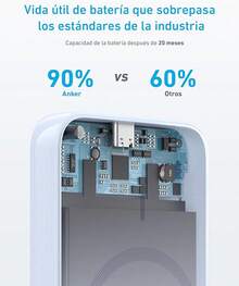 Power Bank Magnético Inalámbrico 5000 mAh (MagGo, PowerCore Magnetic 5K), Cargador Portátil Compatible con 17/16/15/14/13 Serie (Color Negro) - Azul - Ver 6