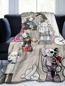 Kawss Kawaii Kaw Blanket Anime Snuggle Blanket - Ultra Soft Flannel Throw, The Perfect Gift For Fans For Christmas & Birthday, For Home Use, Camping And Travel Adventures - 黑色 - 查看 1