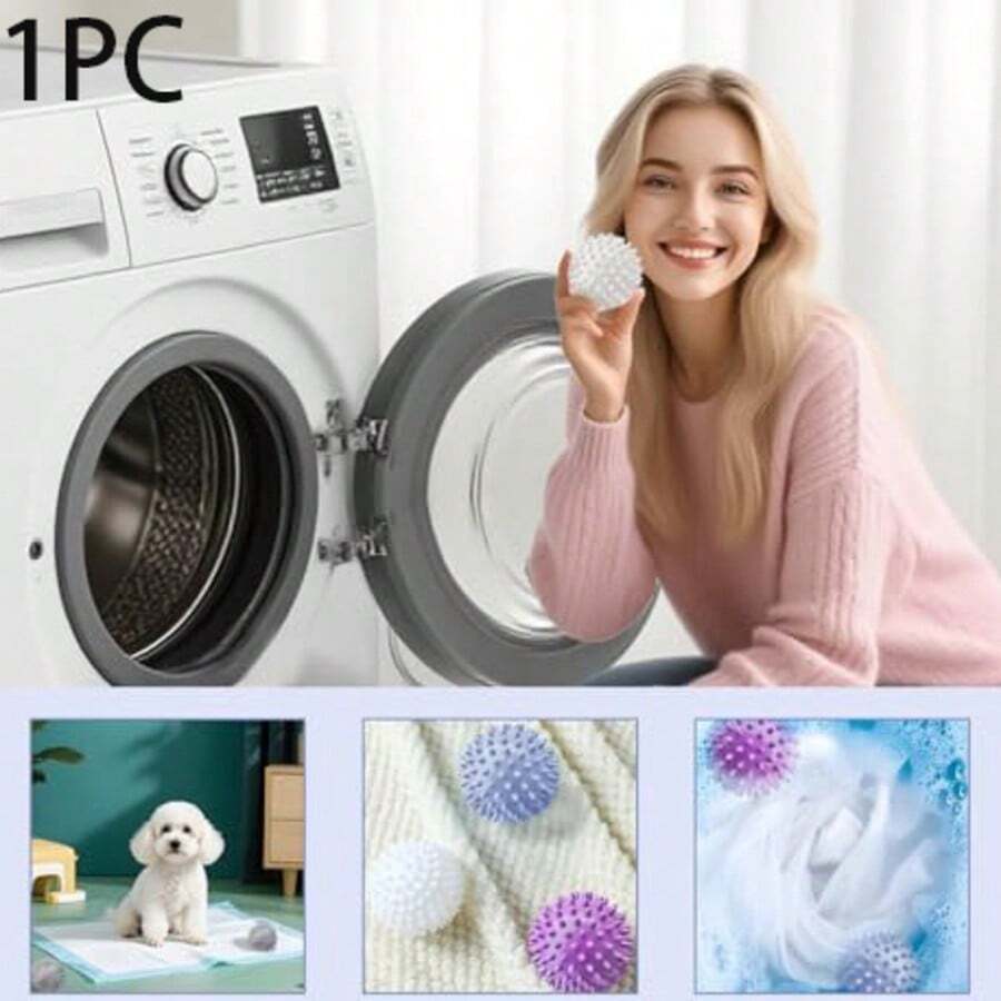 1 Piece Multi-Color 360° Laundry Dryer Ball – Laundry Accessory To Reduce Drying Time, Static & Soften Clothes, Suitable For Daily Use, Great For Self-Use & Gifting - 紫色 - 查看 1
