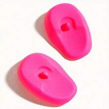 1 Pair Reusable Soft Salon Ear Caps, Mixed Color Beauty Tools Salon Hair Dye, Waterproof And Heat Resistant Ear Muffs Silicone Ear Muffs, Ear Muffs Practical Salon Hair Shower Waterproof Protector - 彩色 - 查看 2