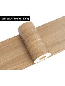 1 Roll Faux Wood Grain Waterproof Vinyl Peel And Stick Decorative Trim, Self-Adhesive Thin Edging Strips For Door Frames, Baseboards, Home Decor Renovation, Easy To Apply And Durable, Removable, Ideal For Living Room And Bedroom Corners - Multicolor - View 19