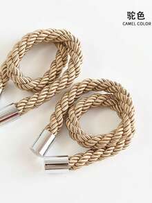 Prendedores de cortina magnéticos de corda grossa com fivela magnética, instalação sem furos, prendedores de cortina minimalistas de corda de linho com fivela magnética, ideais para decoração de sala de estar.