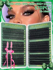 600/570 CÁI D Curl Cụm mi riêng lẻ Công suất lớn 30D + 40D + 50D + 60D + 80D + 100D + 120D + 160D Cụm mi tự làm 10-16mm Vẻ ngoài tự nhiên & Dày hơn & Mượt & Siêu mềm & Siêu nhẹ Bộ mi giả phân đoạn riêng lẻ có thể tái sử dụng Bộ nối mi kèm dụng cụ trang điểm 2 cọ mi cho người mới bắt đầu sử dụng tại nhà hoặc khi di chuyển Cho cuộc sống hàng ngày & Đám cưới & Tiệc tùng & Lễ hội âm nhạc & Ngày của Mẹ Cụm mi, Cụm mi, Lông mi riêng lẻ, Lông mi, Lông mi giả - Nhiều màu - Xem 3