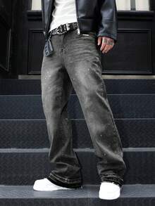 修身弹力牛仔裤，做旧水洗棉质牛仔裤，百搭时尚；斜插口袋水洗牛仔裤，轻便商务休闲，百搭；直筒休闲裤，纽扣拉链设计，适合所有季节