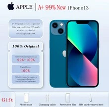 A+، هاتف Apple iPhone 13 مستعمل بسعة 128 جيجابايت، منتج أصلي أصلي بحالة جديدة (99% جديد)؛ هاتف محمول، هاتف، جوالات، ايفون، ايفون، هاتف، هدية غطاء غشاء - الأزرق - مشاهدة 7