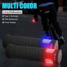 Bicycle Handle Grip Lights, Silicone Touch Switch Rechargeable Mountain Bike Handlebar Accessories