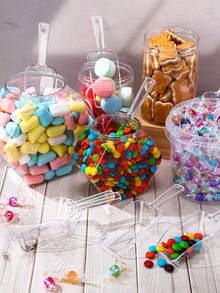 1/2/3pcs Transparent Plastic Ice Scoop, Multi-Function Refrigerator Ice Tray Scoop, Multi-Purpose Kitchen Scoop, Ice Scoop Bath Scoop, Food Candy Sugar Scoop, Frosted Transparent Ice Scoop, Milk Tea Shop Kitchen Grain Ice Scoop - Multicolor - View 9