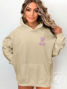 Blusa Moletom Urso Be Yourself Seja Você Mesmo Humor Bear CANGURU 3160 - Caqui - Visão 5