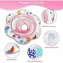 LJ-CL Flotador De Piscina para Niños,Bomba Manual Incluida,Anillo de natación para niños,Juguetes Divertidos para Agua,Flotador Inflable para Niños a Partir de 3 Año - Rosa - Ver 3