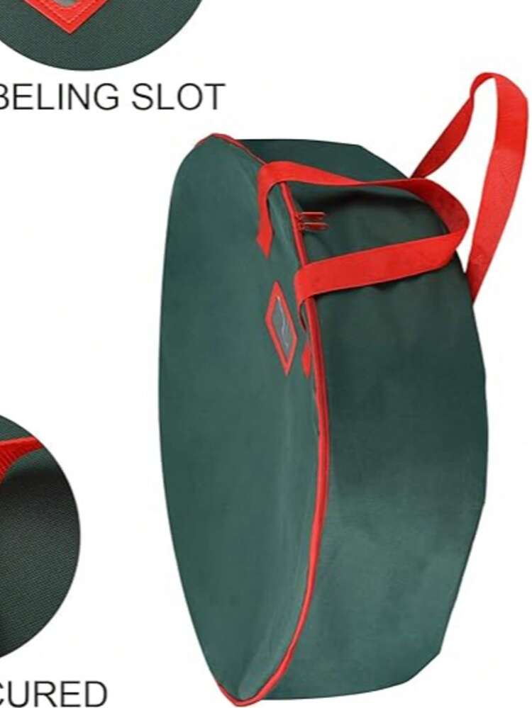 Christmas Tree Storage Bag, Waterproof Christmas Tree Storage Bag, Moth-Proof Christmas Holiday Dust-Proof Storage Bag, Wreath - Dark Green - View 7