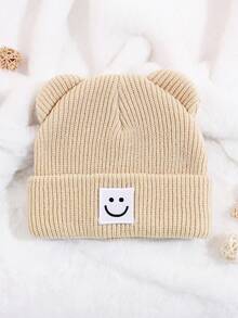 1 قطعة قبعة بيني مُحبوكة بأذن الدب للأطفال - متعددة الألوان، جميلة للارتداء في الشتاء واليومي