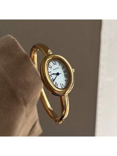 1PC Small Vintage Luxe Bracelet Watch, Minimalist Elegante Waterproof Stainless Steel Quartz Watches, Wear, Birthday