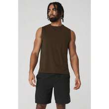 Alo Yoga Idol Performance Tank - White |  | Pilates Set - Espresso - View 1