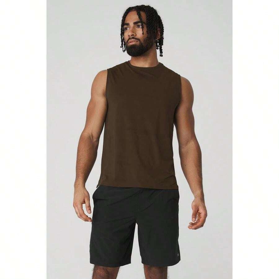 Alo Yoga Idol Performance Tank - White | | Pilates Set - Espresso - View 1
