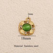 1件套不锈钢18K镀金极简风饰品板、别针、椭圆贝壳、仿珍珠吊坠DIY首饰项链耳环制作套装，适合日常佩戴，不锈钢吊坠 - 吊墜14 - 查看 18