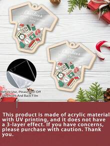 Custom Boys And Girls First Christmas Ornament 2025-2026 Personalized Boys Girls First Christmas Ornament For Newborn Birth Status Souvenir, 4D Shake Ornament (Bodysuit Shape), Autumn Home Refresh, Xmas Decoration,Home Harmony