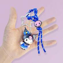 Miniso 1 pieza Muñeca linda de la serie Starlight Dance de Sanrio Kuromi + Broche de metal en forma de estrella + Brazalete trenzado de nailon con decoración en forma de corazón, accesorio de moda para atuendo diario, bolso, llavero - Multicolor - Ver 6