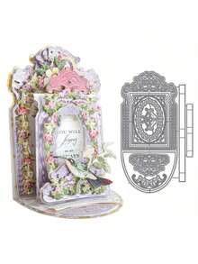 1pc Christmas 3D Folding Greeting Card Silver Gray Metal Die Cutting Mold, Suitable For Scrapbooking Decoration, DIY Scrapbooking Paper Art, Embossing Craft, Handmade Crafts And Card Making, Greeting Card Metal Die Cutting Mold - Silver Gray - View 7