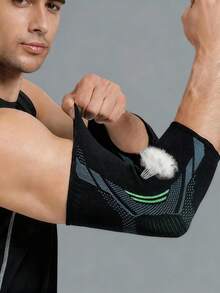 1pair-Compression Elbow Sleeves, High Elasticity Knitted Elbow Brace, Breathable And Comfortable-Suitable For Daily Work And Life, Fitness, Running, Tennis, Badminton- For Men & Women Gym Accessories - Black - View 5