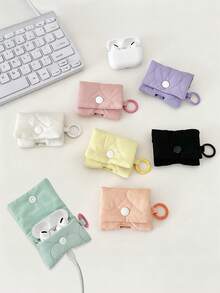迷你耳机收纳包，可爱柔软保护套，适用于蓝牙耳机、旅行、学校、大学电子产品、移动电源、便携式充电器、耳机线收纳包、线缆整理器、可爱耳机充电收纳包、防水包，男女通用电子产品收纳包，旅行必备品 - 彩色 - 查看 1