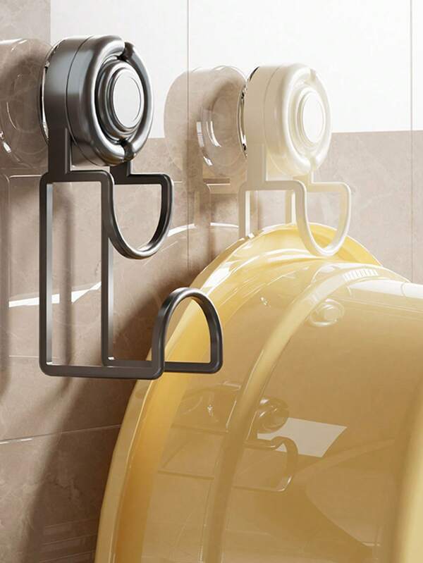 1pc Suction Cup Sink Holder/Bathroom Storage Rack Wall Mounted/Basin Hanging Rack/No Drill Sink Holder/Bathroom Basin Hanger Organizer/Toilet No Drill Household Basin Hanging Rack