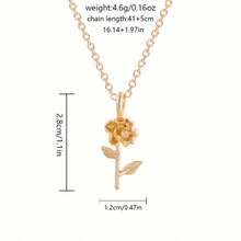 1 Piece Women's Fashion Pendant Necklace Fashionable Simple Three-Dimensional Flower Necklace For Daily Wear - Groin - View 3