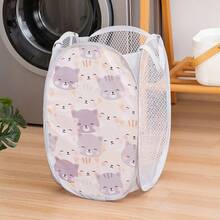 1pc/2pcs Kids Cartoon Pattern Dirty Clothes Laundry Basket, Foldable Bathroom Storage Organizer Bin For Children Room - Multicolor - View 16