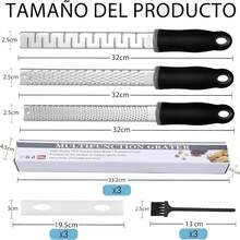 Estilo3PK Rallador de queso de acero inoxidable, Rayador de cocina profesional, Rallador de limon, Rallador de cítricos,Adecuado para queso, limón, ajo, jengibre, chocolate, verduras, frutas.Versión mejorada - 1 - Ver 8