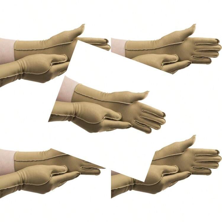 Isotoner Women And Men Arthritis Compression Rheumatoid Pain Relief Gloves For Joint Support With Open/Full Finger Design - 駝色 - 查看 1