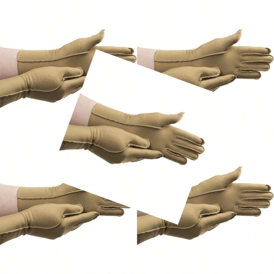 Isotoner Women And Men Arthritis Compression Rheumatoid Pain Relief Gloves For Joint Support With Open/Full Finger Design - 駝色 - 查看 1