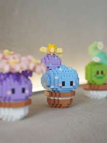 1 盆栽仙人掌积木，情人节礼物，生日礼物，DIY植物系列积木，桌面装饰，减压，缓解压力，家居收藏摆件，拼装公仔，办公桌面摆件，含2500+颗粒的礼品套装。 - 彩色 - 查看 11