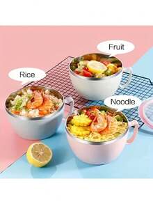不锈钢保温面碗带盖 - 双层防漏设计，适合盛装热食、方便面和外卖 - 经久耐用，易于清洁 - 是家庭、办公室、学校午餐盒、旅行食品容器的理想之选 - 彩色 - 查看 8