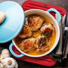 1pc Trivet Set, Includes Silicone Trivet Mat, Heat Resistant Countertop Pad, Silicone Pot Holder, Kitchen Hot Pad, Silicone Drain Mat, Large Wave Pattern Induction Cooktop Protector, Coasters, Placemats - Multicolor - View 8